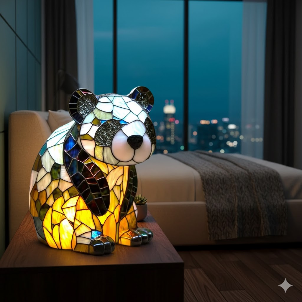 Artistic Lamp Stained Glass Panels Colourful