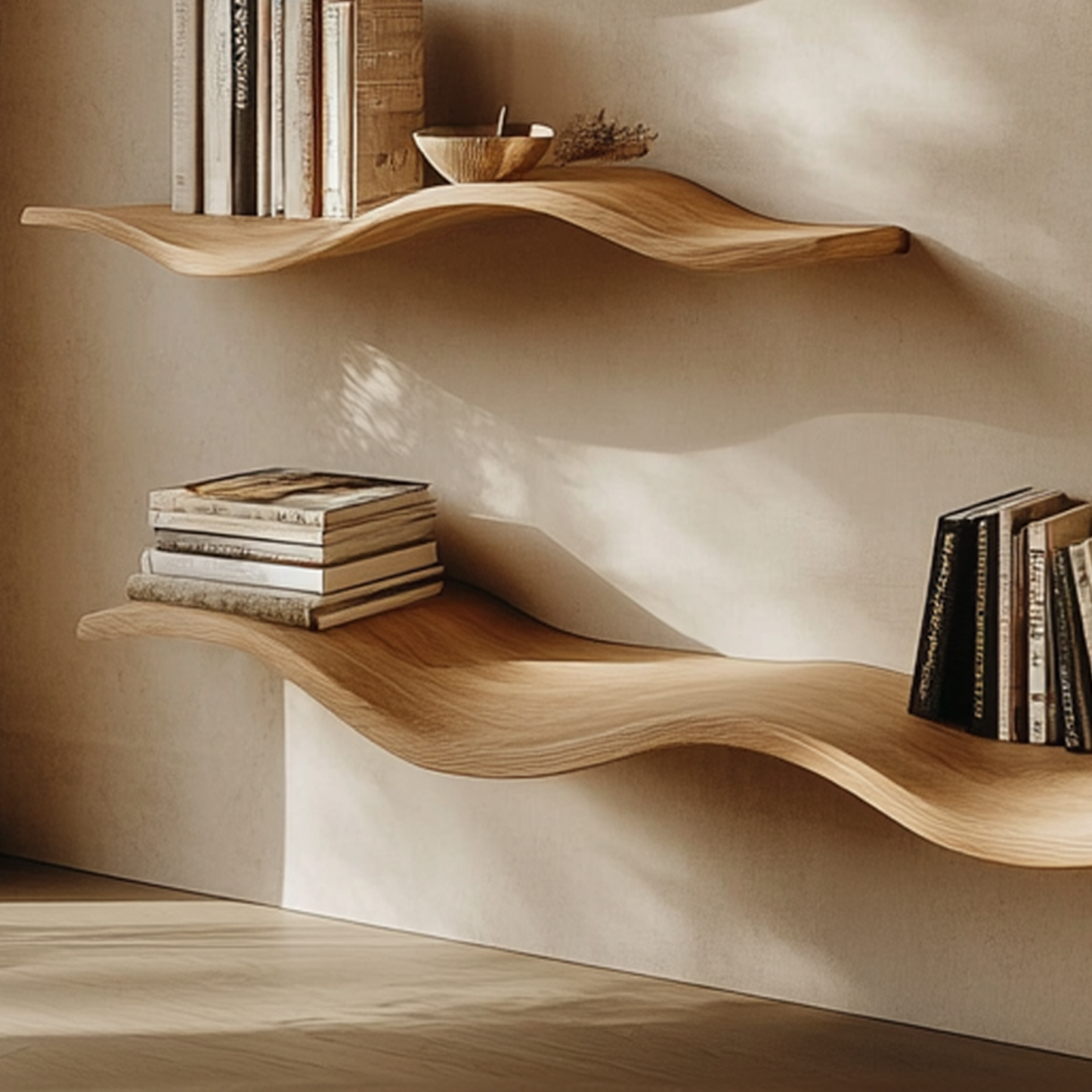 Custom Wood Floating Shelves Living Room New Year Home Decor SINLWV004 3
