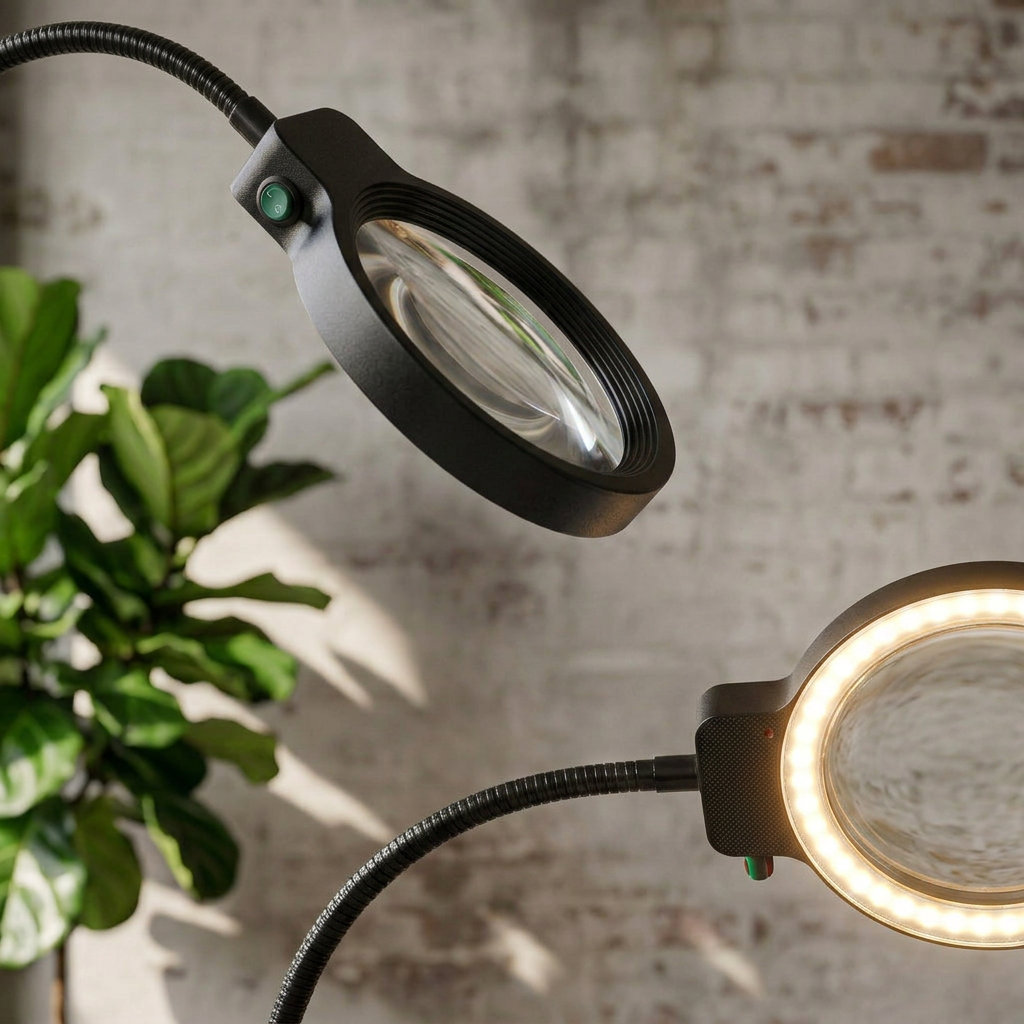 Elara Haus 2-in-1 LED Magnifying Floor Lamp & Desk Light with Flexible Gooseneck