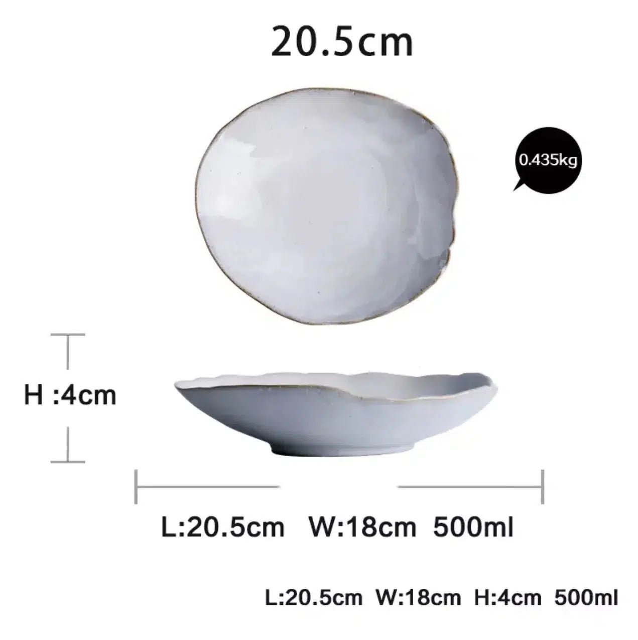 Irregular White Ceramic Plates + Dishes 11