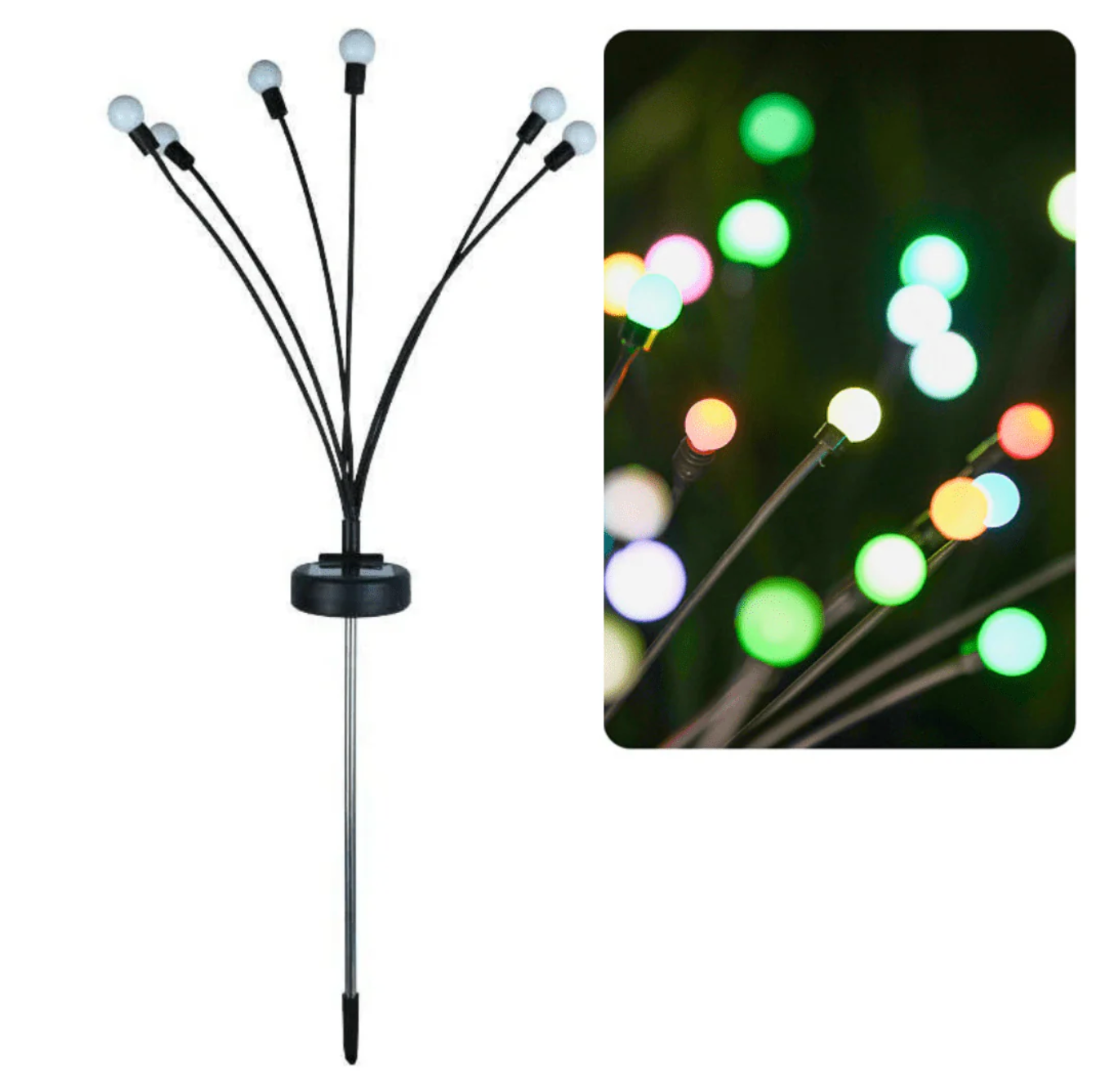 Solar LED garden lamp - decorative balls on flexible arms 7