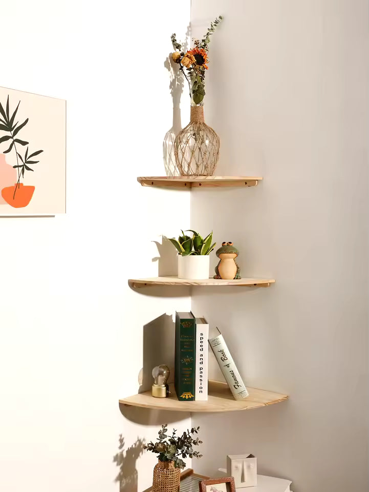 Floating Wall Shelf for Living Room | Full Wood 1