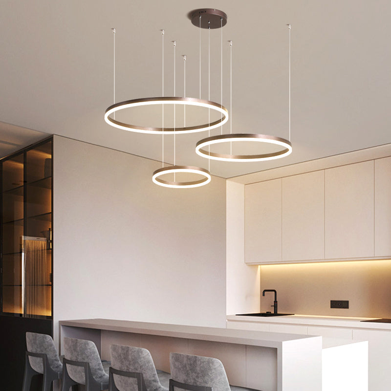 Arisha Pendant Lamp Metal Black/Gold/Coffee Tir-Circle Modern 19