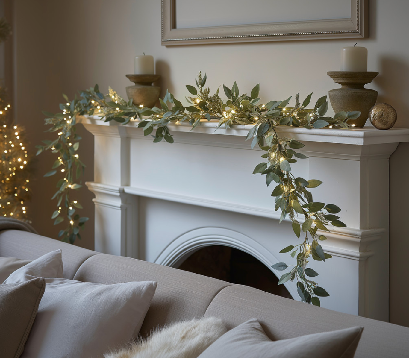 Elara Haus Botanical LED String Light - Warm White Olive Leaf
