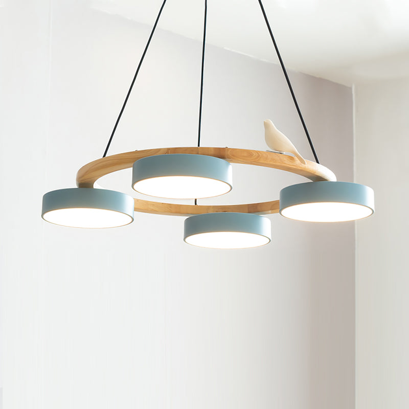 Elara Haus Chandelier - Metal And Wood Elegant Bird Design Chandelier Light 19