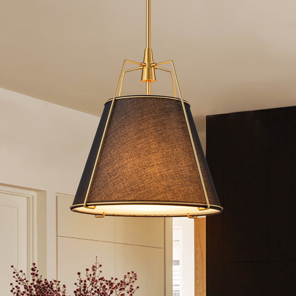 Contemporary 4-Light Conical Linen Tapered Pendant Light 12