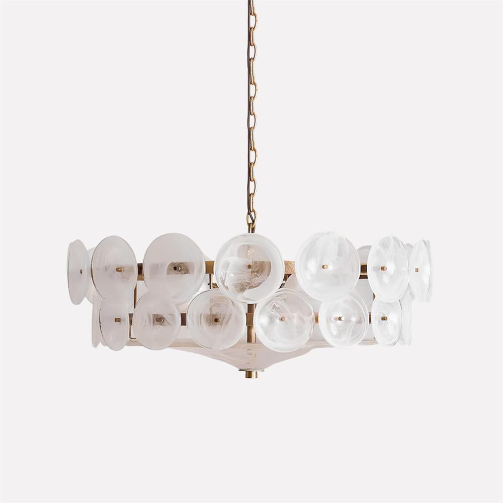 Elara Haus Designer Chandelier - Amber Glass Modern Hanging Light Fixtures 10