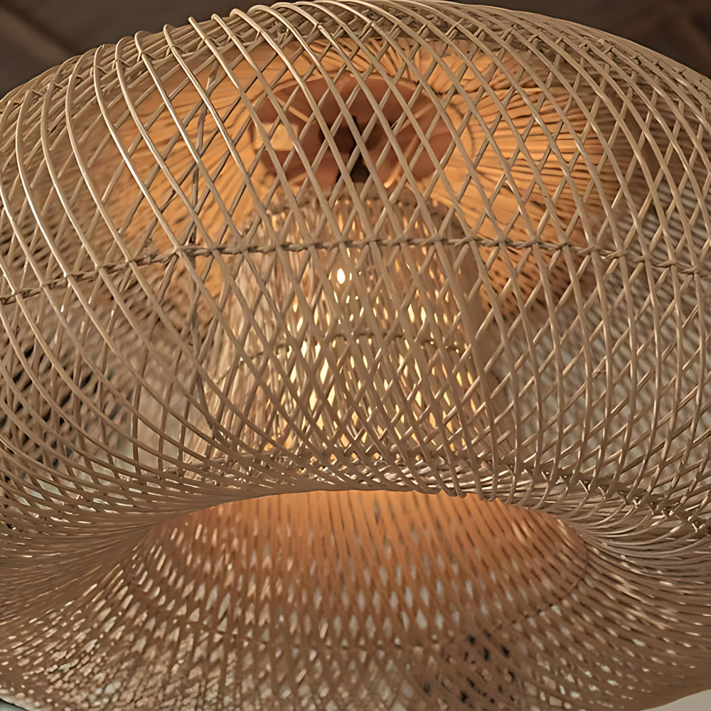 Elegant Handmade Rattan Japandi Pendant Light 8