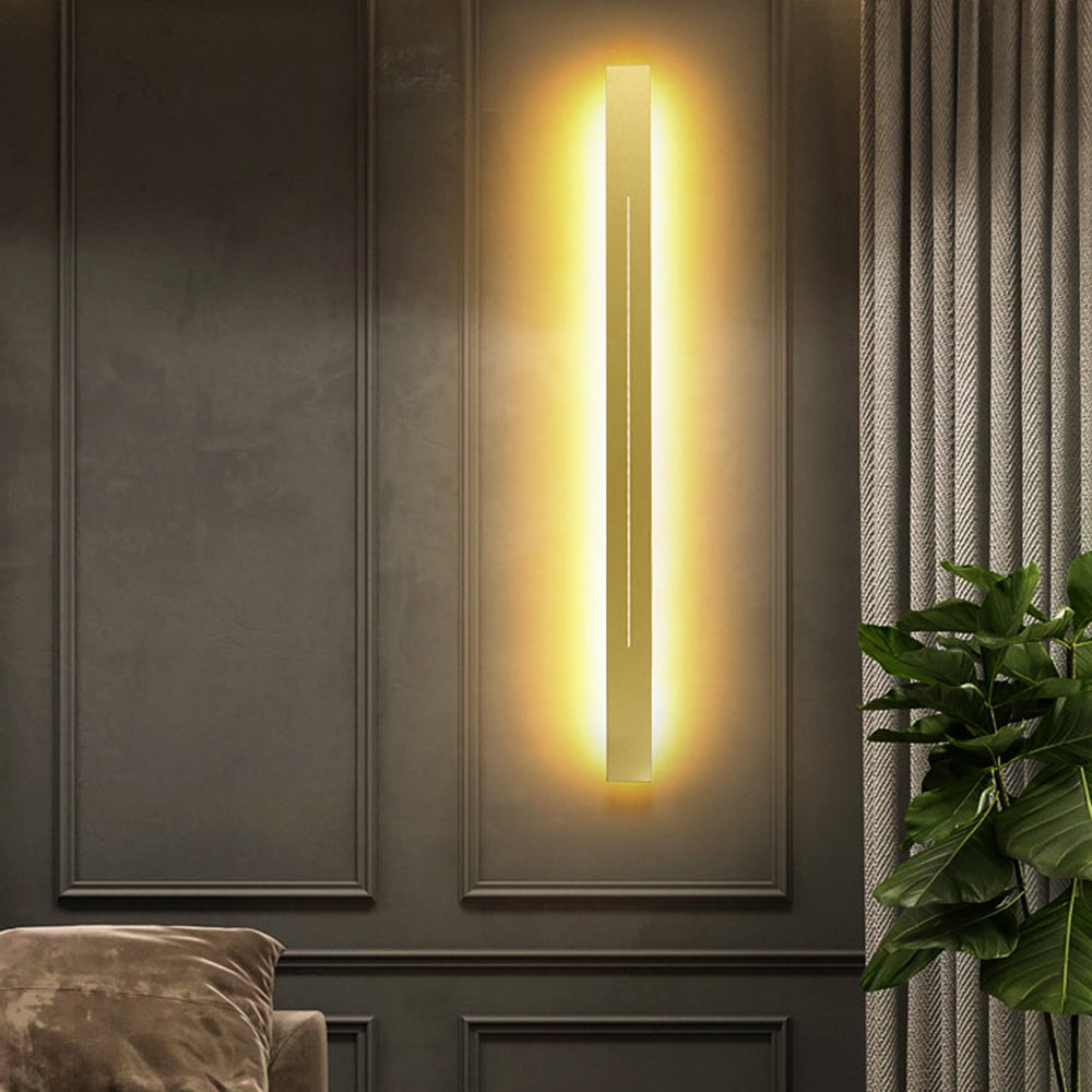 Azin Simple Linear Wall Light Black/Gold Living Room 13