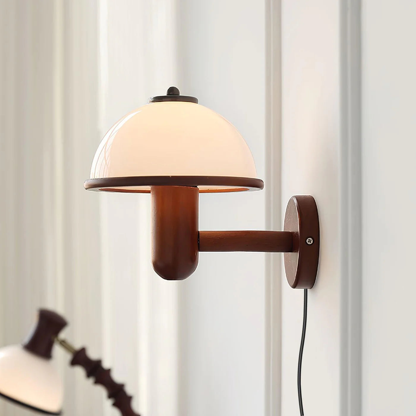 Wall Sconce with Wooden Accents – Bedroom Lamp 8