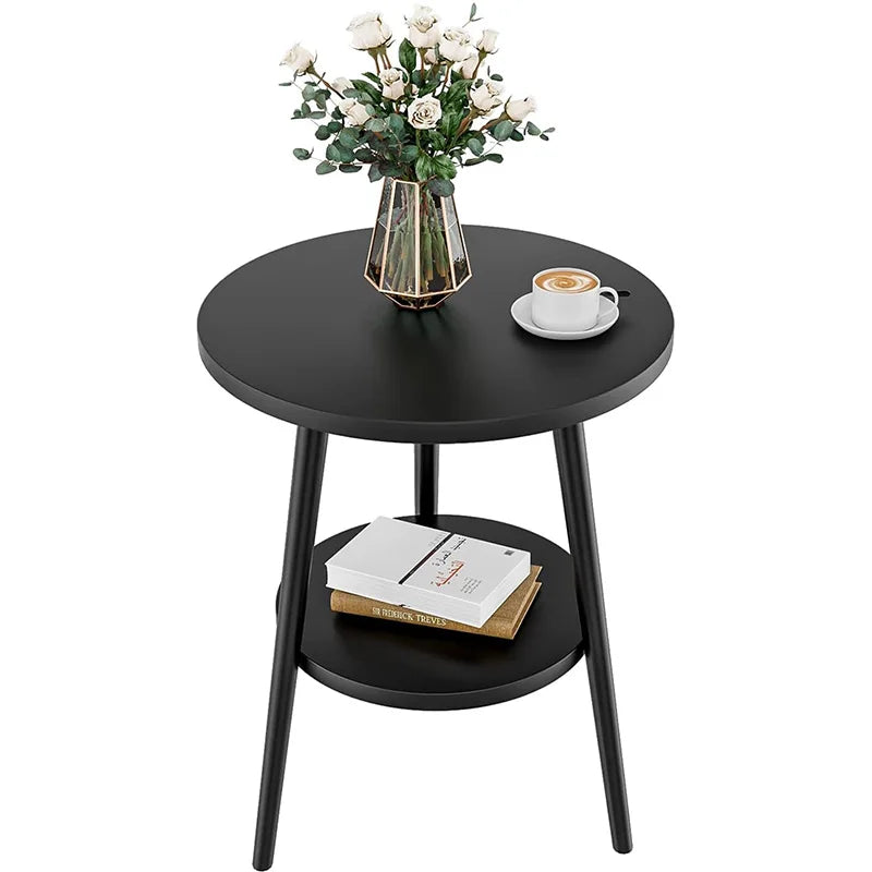 Cirenya - Round Two-Tier Side Table with Modern Design 5