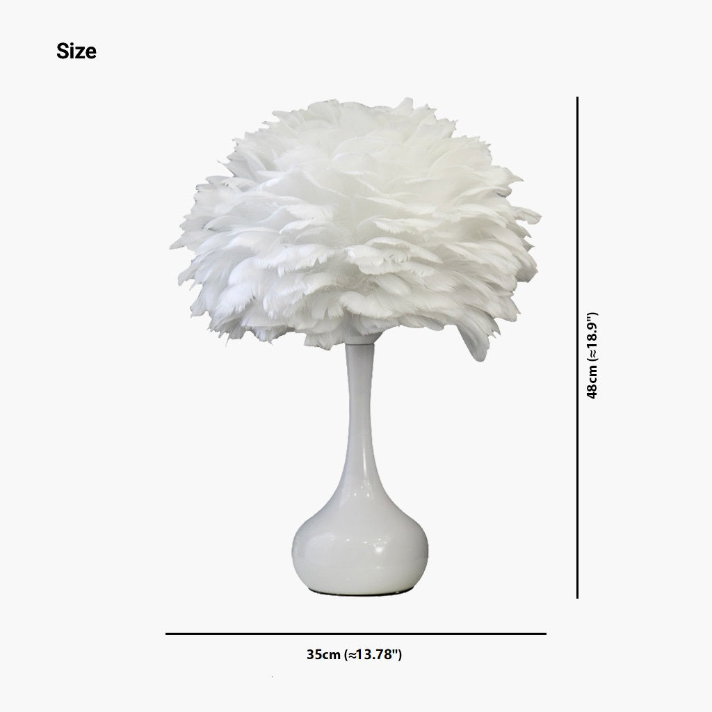 Elegant feather-shaped table lamp for the bed with touch control 6
