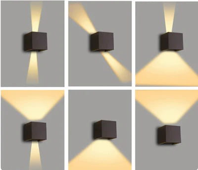 Modern LED cube-shaped wall lamp – two-way wall lighting 6