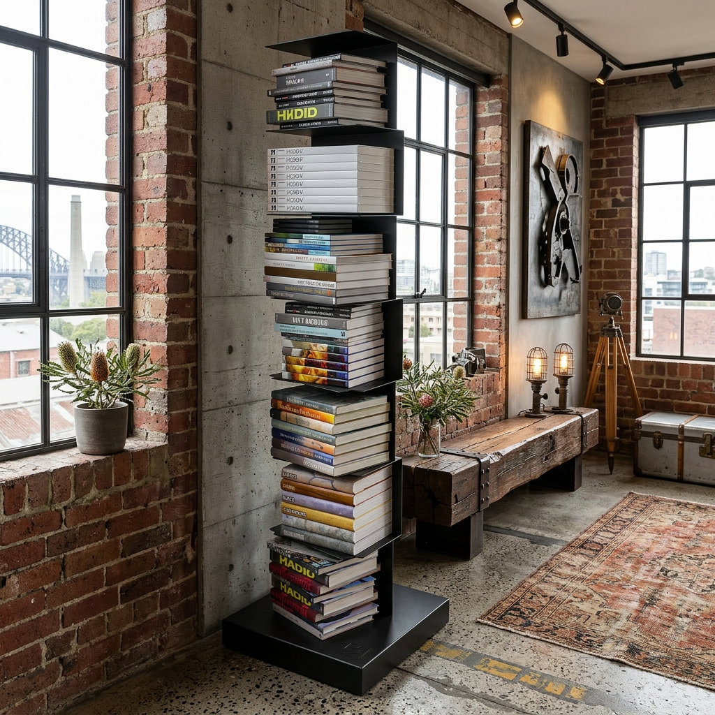 Elara Haus Modern Floating Metal Bookshelf