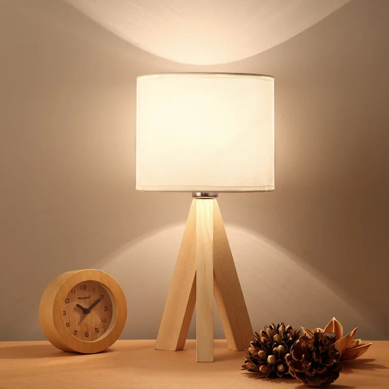 Elara Haus Scandi Timber Desk Lamp - Warm Ambient Bedside Fixture