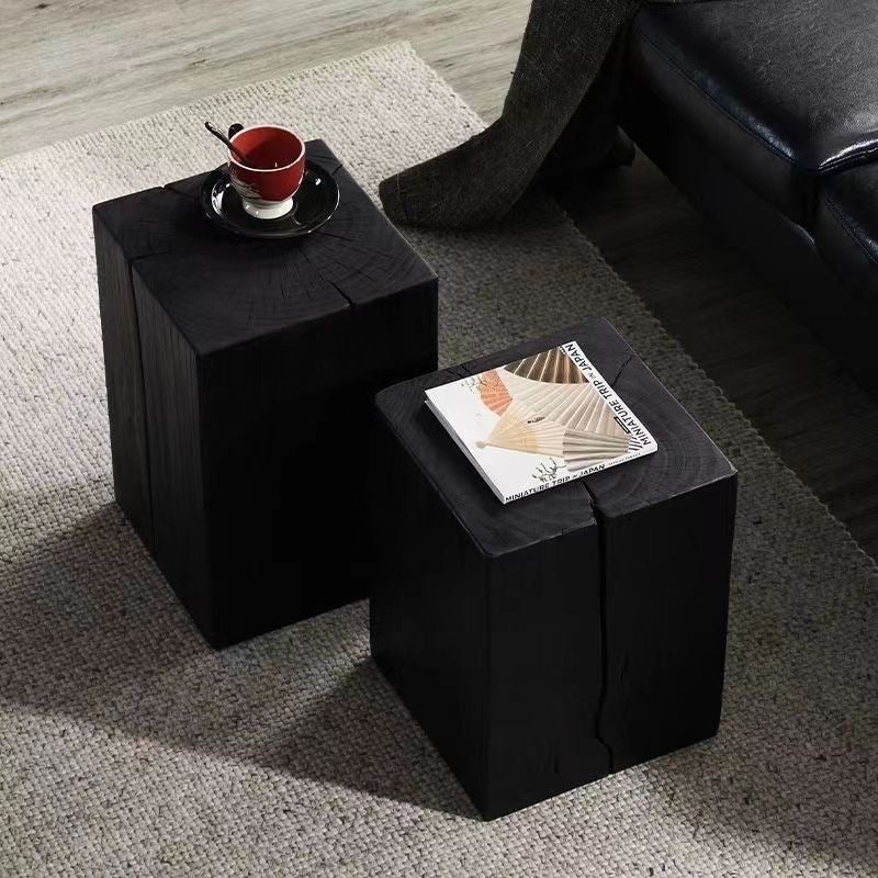 Charcoaled Pedestal Stand - Solid Wood - Display Base for Home Decor, Sculptures, or Plants 7