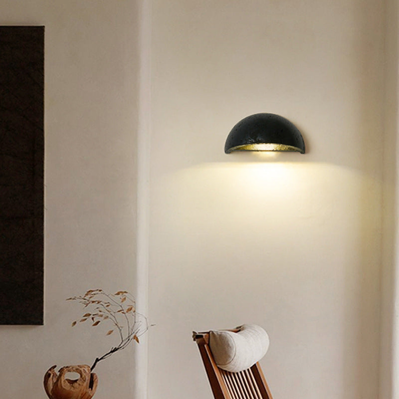 Wabi-Sabi Travertine Semicircular Wall Sconce LED 1-Light 8