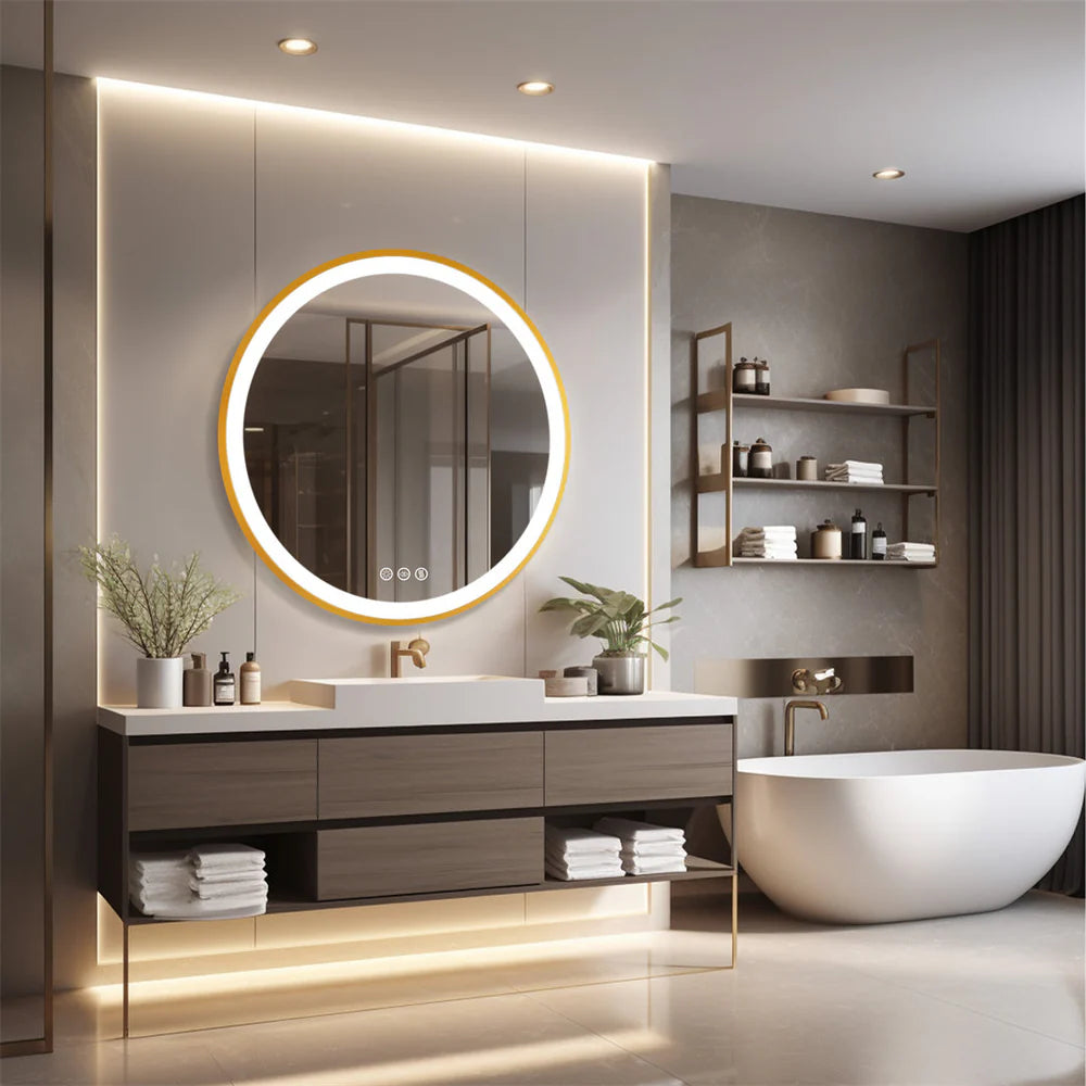 Round LED Mirror with Backlight and Touch Panel 8