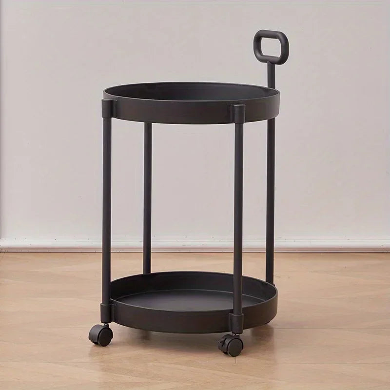 Aetherelle - 2-Level Side Table on Wheels with Handle 5