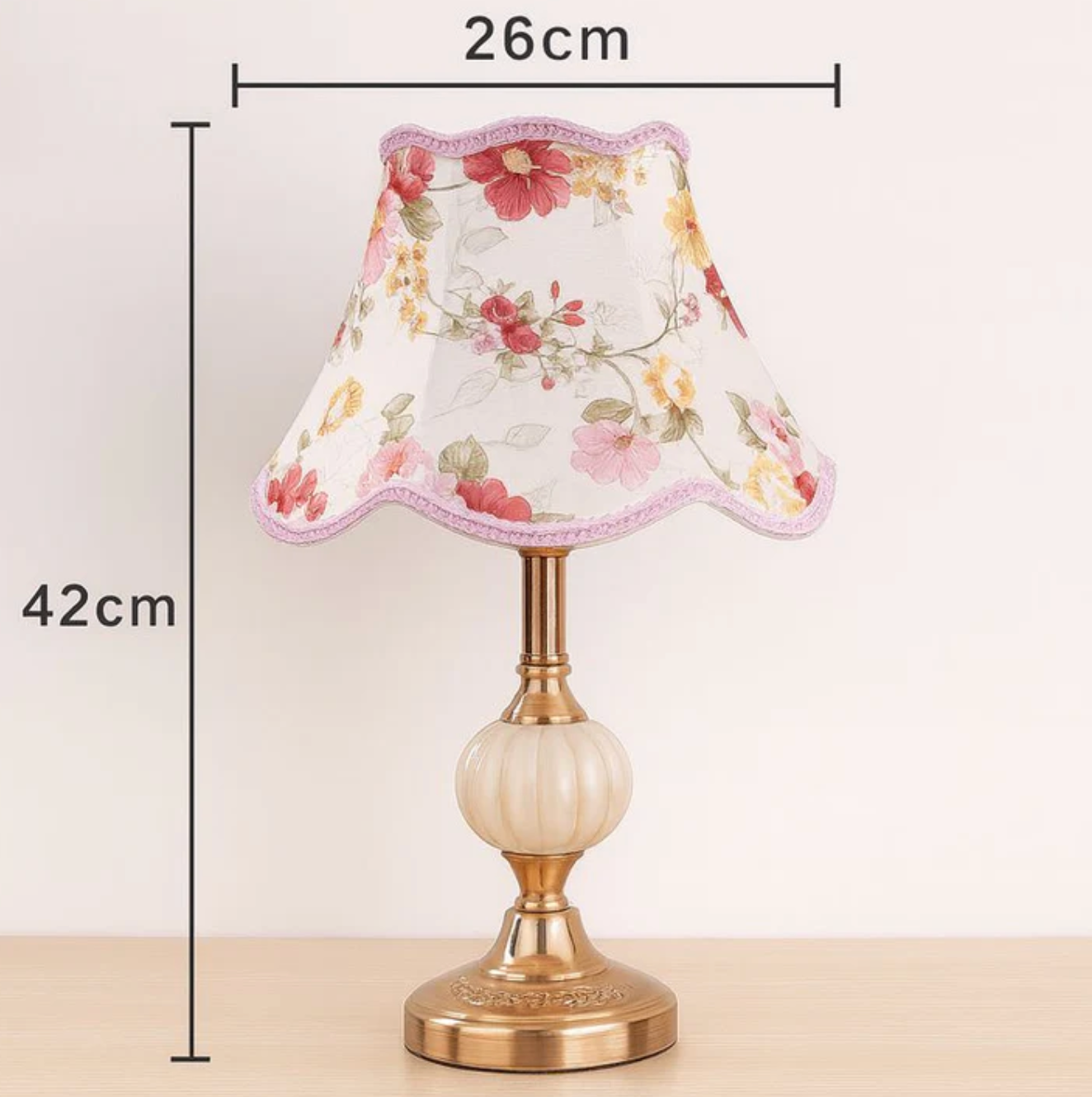 A classic table lamp with a decorative lampshade – an elegant bedside lamp in a retro style. 4