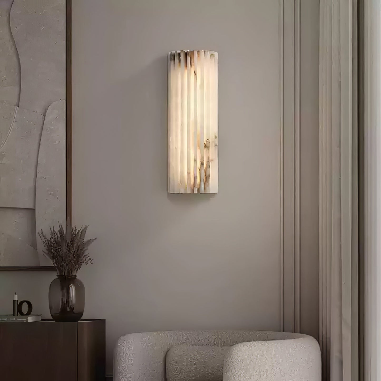 Elara Haus Wall Lamp - Alabaster Integrated LED Wall Sconce Lighting 8