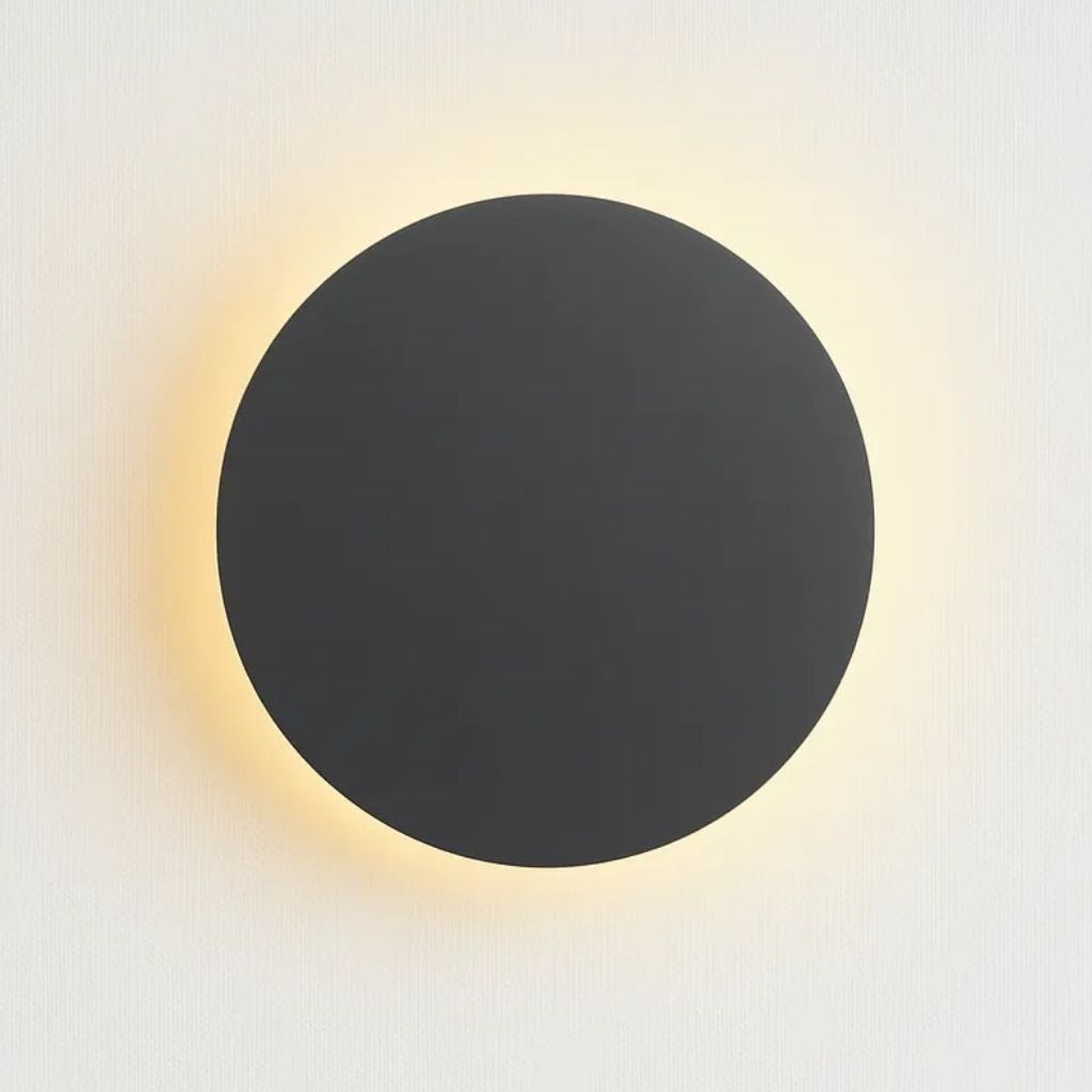 Elara Haus Wall Sconce - Aluminium Round Backlit LED Wall Light 13