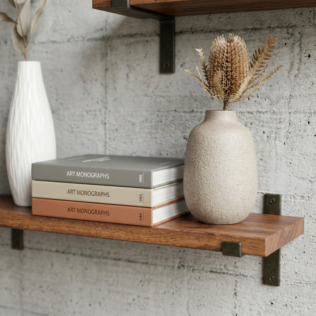 Elara Haus Wall Shelf with Metal Lip Brackets