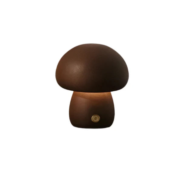 Wooden mushroom-shaped LED table lamp – a cozy night light 11