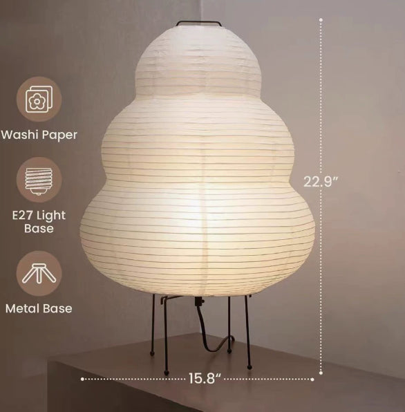 Elara Haus Kintsugi Cocoon – Architectural Rice Paper Wabi-Sabi Table Lamp