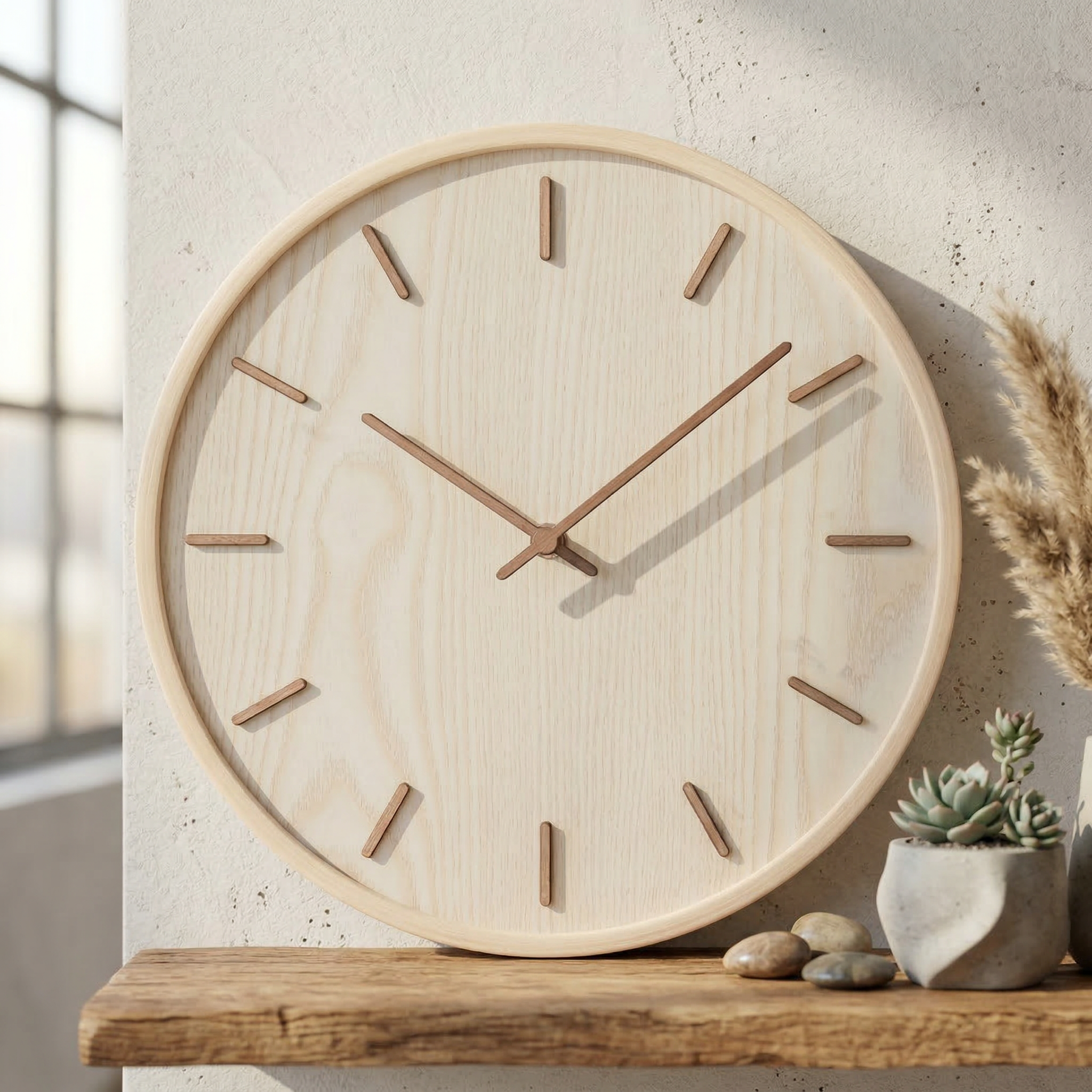 Elara Haus Modern Timber Minimalist Wall Clock elara-haus-modern-timber-minimalist-wall-clock