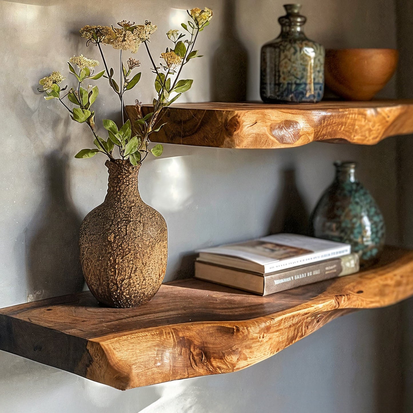 Live Edge Walnut Floating Shelves SILDTFL018 2