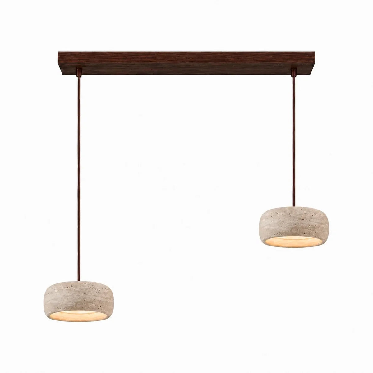 Kairi Natural Travertine Stone Vintage Cream Pendant Light 19