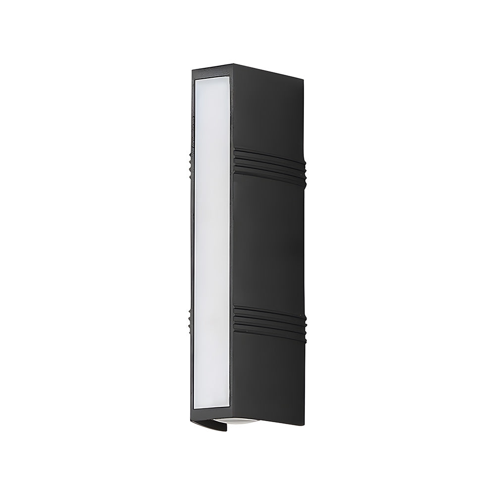Modern LED Up/Down Outdoor Wall Light - Black Aluminium