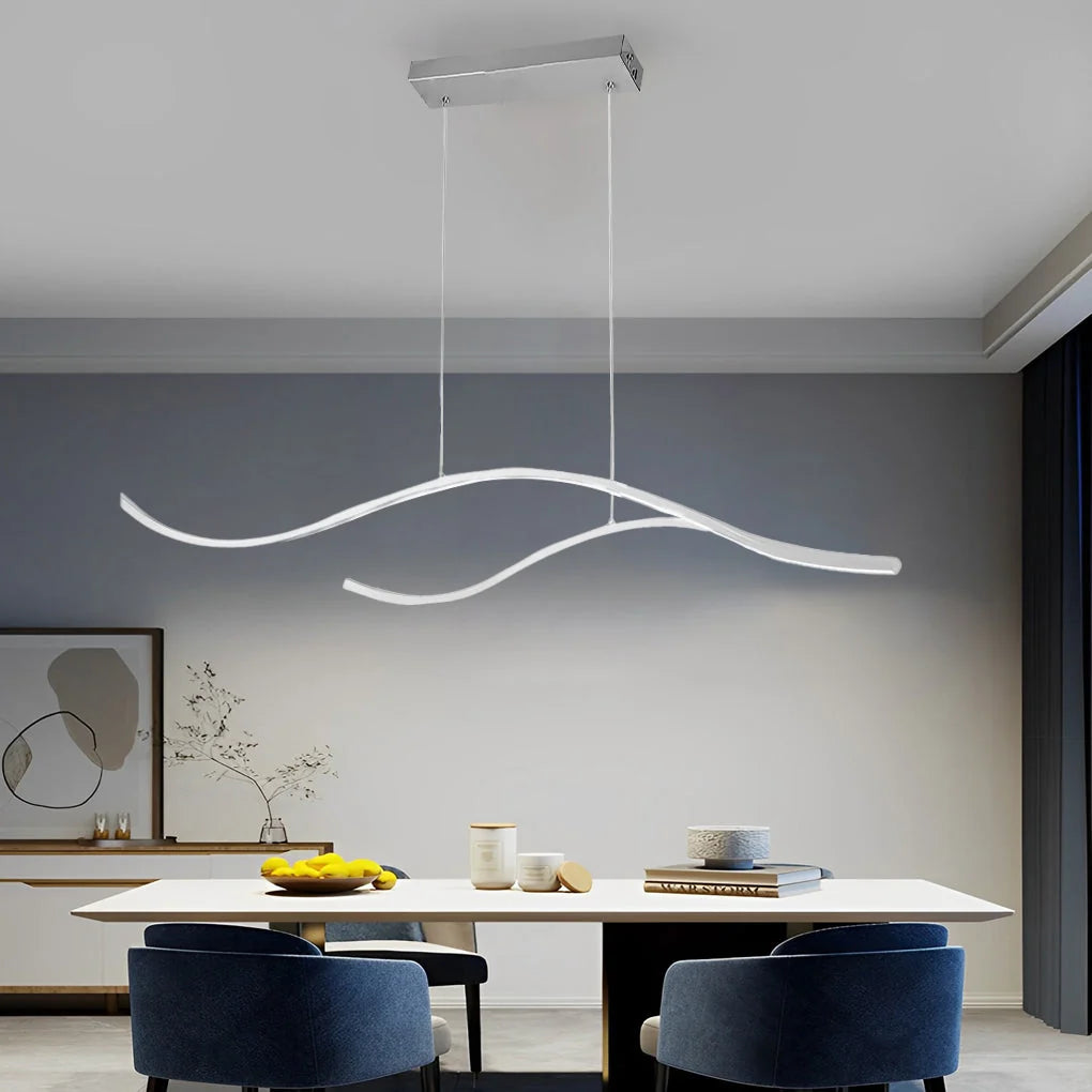 Curved LED Pendant Light Wavy LED Metal Ceiling Light 16