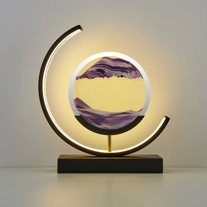 3D Quicksand Hourglass Night Light - Rotating Sandscape Bedside Lamp