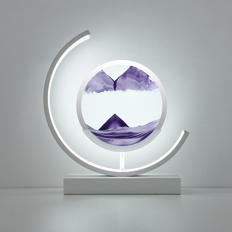 3D Quicksand Hourglass Night Light - Rotating Sandscape Bedside Lamp