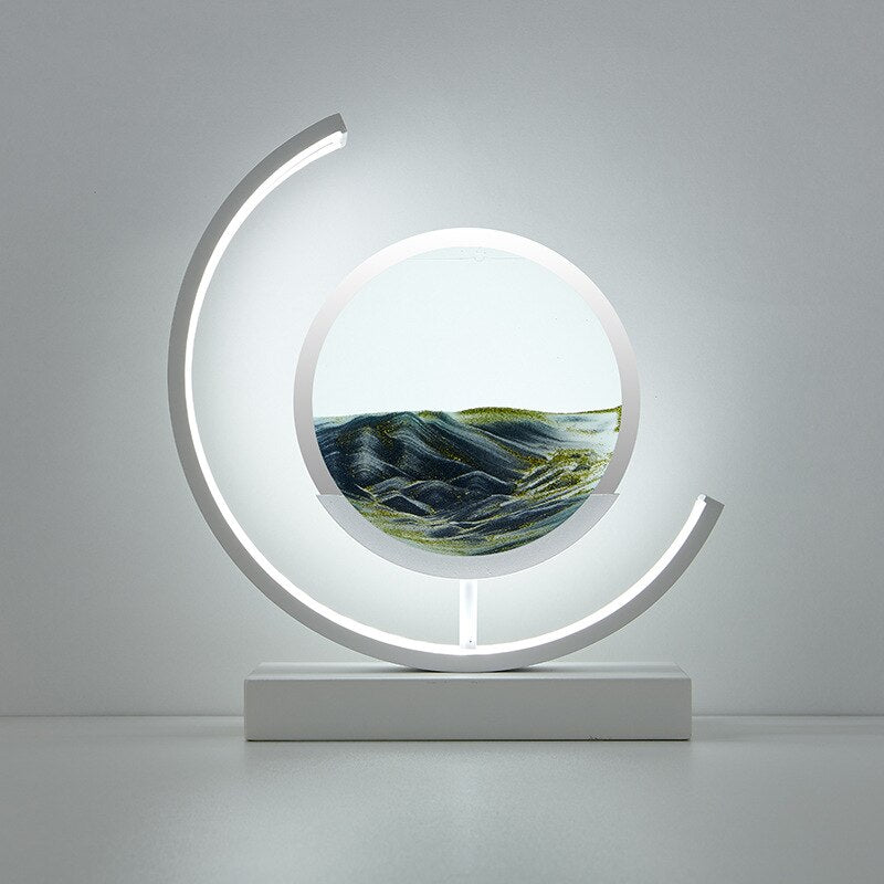 3D Quicksand Hourglass Night Light - Rotating Sandscape Bedside Lamp