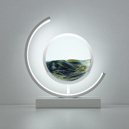 3D Quicksand Hourglass Night Light - Rotating Sandscape Bedside Lamp