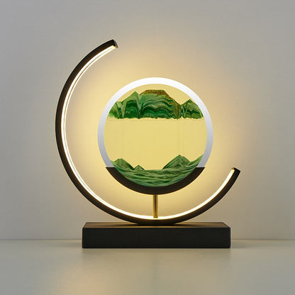 3D Quicksand Hourglass Night Light - Rotating Sandscape Bedside Lamp