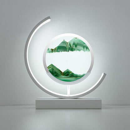 3D Quicksand Hourglass Night Light - Rotating Sandscape Bedside Lamp