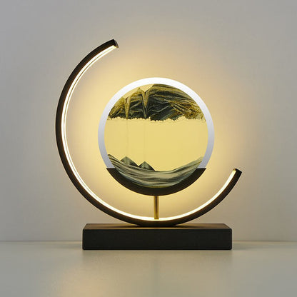 3D Quicksand Hourglass Night Light - Rotating Sandscape Bedside Lamp