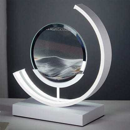 3D Quicksand Hourglass Night Light - Rotating Sandscape Bedside Lamp