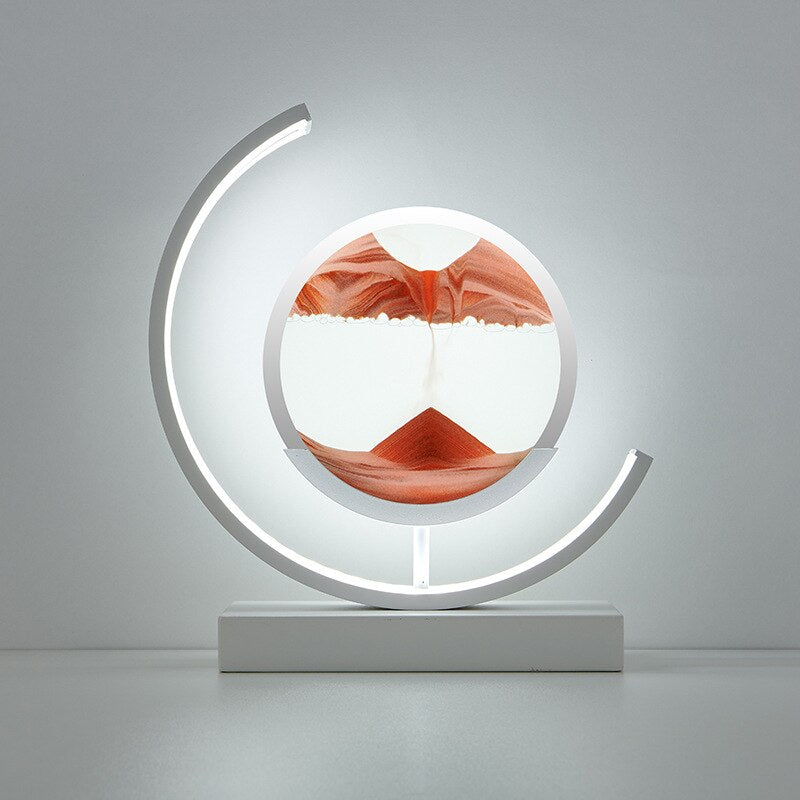 3D Quicksand Hourglass Night Light - Rotating Sandscape Bedside Lamp