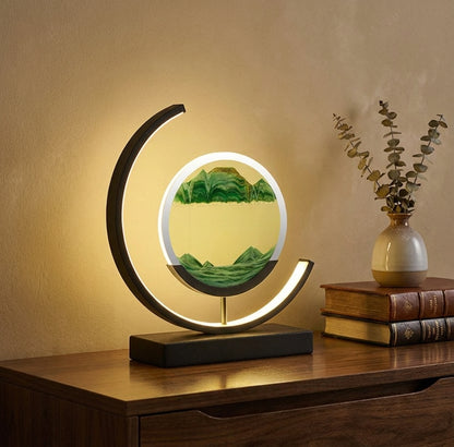 3D Quicksand Hourglass Night Light - Rotating Sandscape Bedside Lamp
