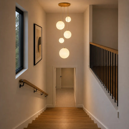 Elara Haus Opaline Spherical Chandelier - Acrylic Multi-Sphere LED 0