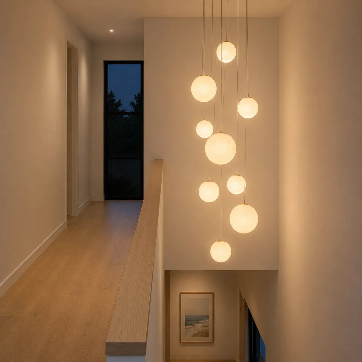 Elara Haus Opaline Spherical Chandelier - Acrylic Multi-Sphere LED 1