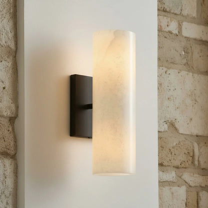 Doran Modern Elegant Alabaster Tube Sconce 6
