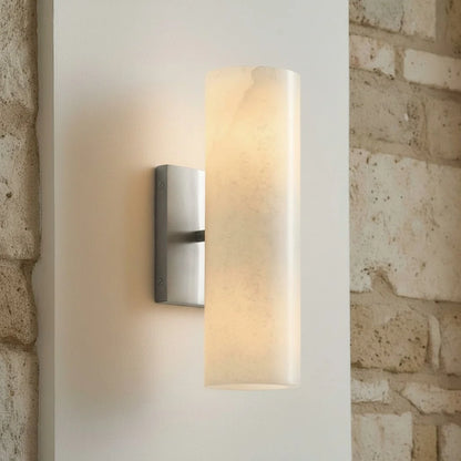 Doran Modern Elegant Alabaster Tube Sconce 7