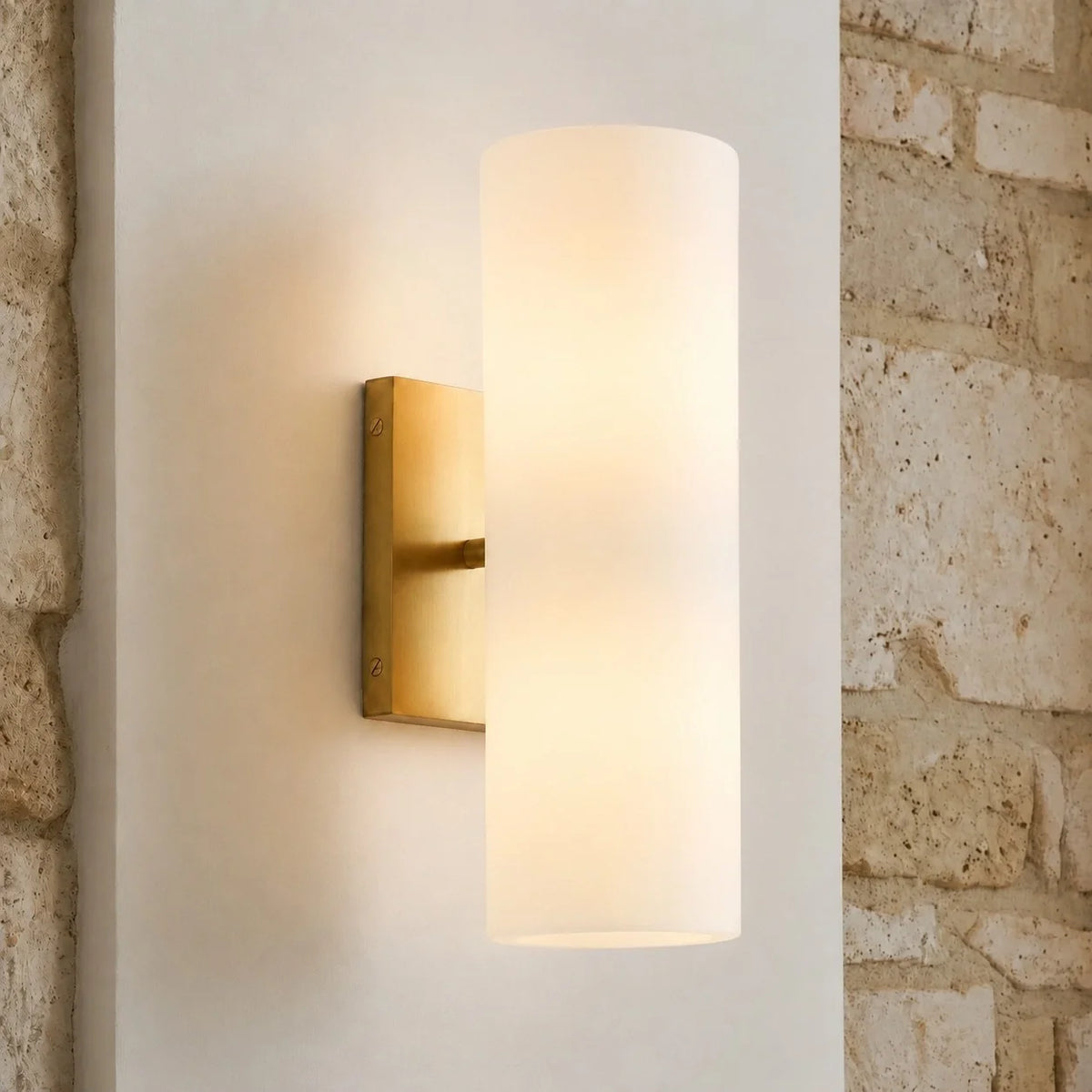 Doran Modern Elegant Alabaster Tube Sconce 12