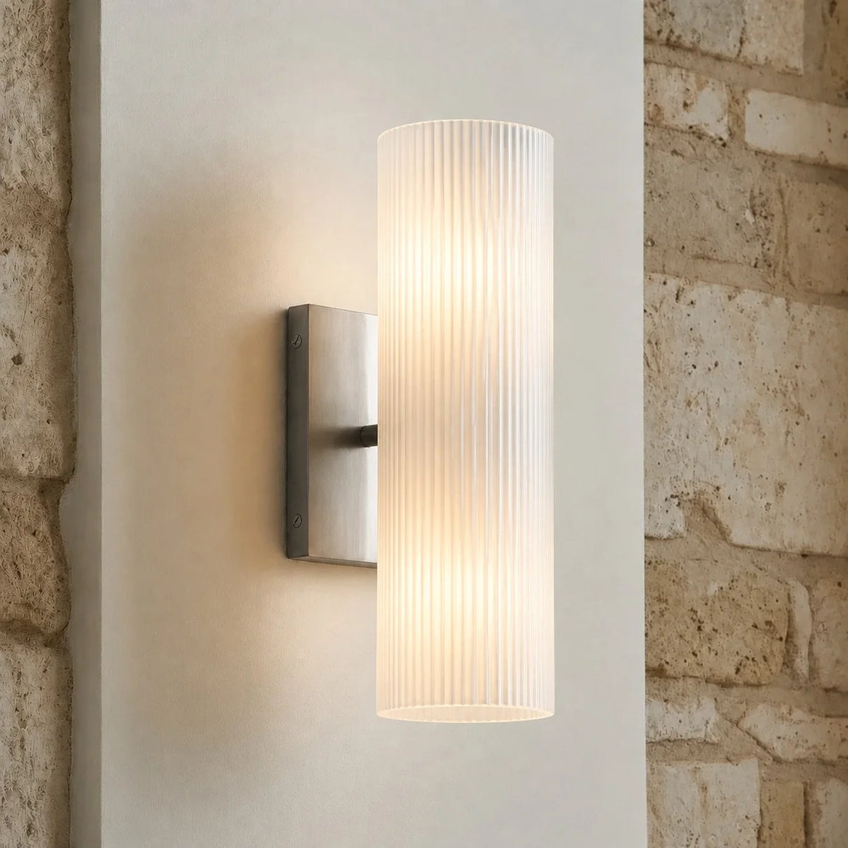 Doran Modern Elegant Alabaster Tube Sconce 14